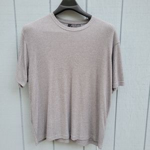 J. Ferrar Grey ribbed tee shirt Size XL